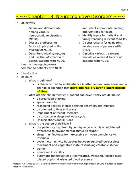 Chapter Neurocognitive Disorders Chapter Neurocognitive