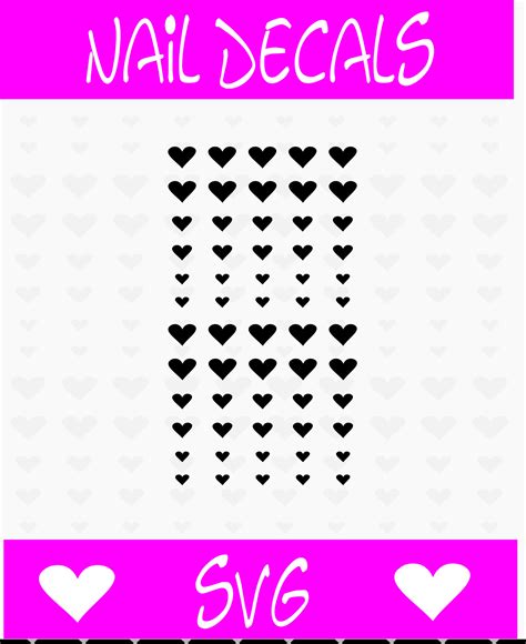 Svg Mini Heart Nail Decalsstickers Nail Art Etsy Uk