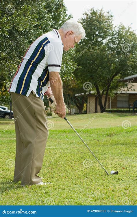 Senior Man Playing Golf Stock Image Image Of Person