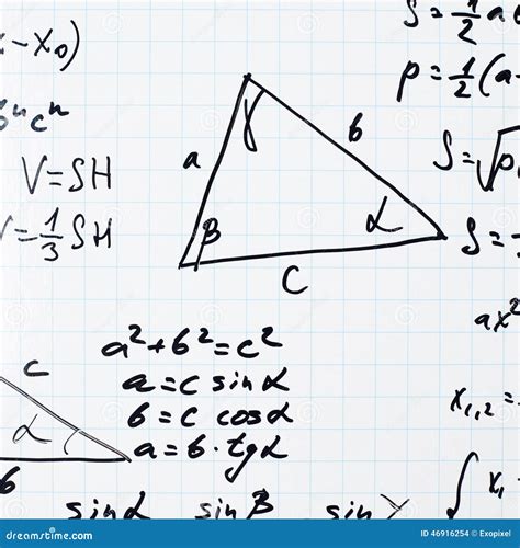 Ecuaciones Y Fórmulas De La Matemáticas De La Trigonometría Foto De Archivo Imagen De Calcule