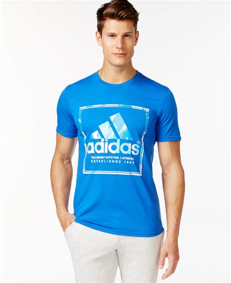 Lyst Adidas Mens Vapor Stamp Graphic Print Logo T Shirt In Blue For Men