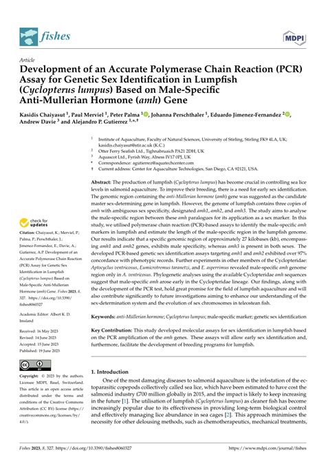 Pdf Development Of An Accurate Polymerase Chain Reaction Pcr Assay