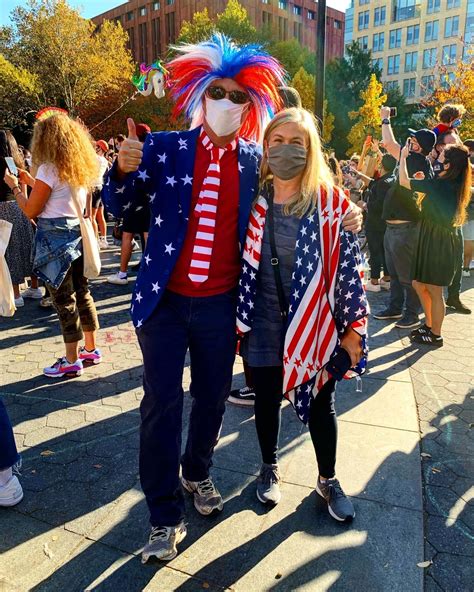 Masked American Flag Protestors in Washington Square - Village Preservation