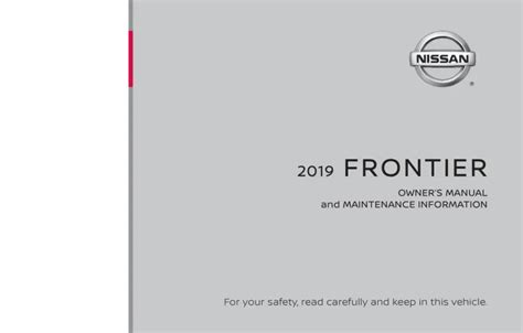 2019 Nissan Frontier Owners Manual Free Pdf