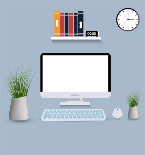 Premium Vector Desktop Computer Flat Vector Illustration