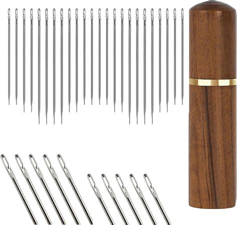 Amazon 30pcs Large Eye Self Threading Needles 6 Sizes Tapestry