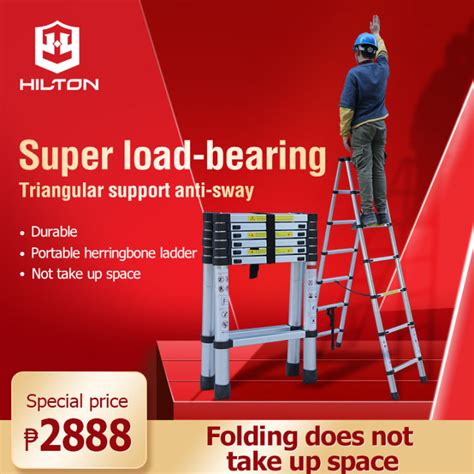 Hilton Years Warranty Telescopic Aluminum Double Sided Ladder Type