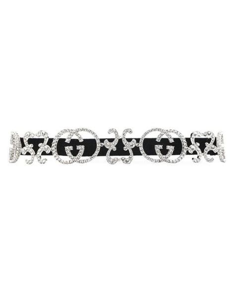 Gucci Crystal Interlocking G Headband In Black Lyst