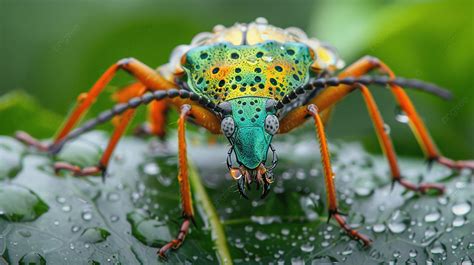 Fondo Insecto Curculionoidea En Una Hoja Fondo Gorgojo Verde Jirafa