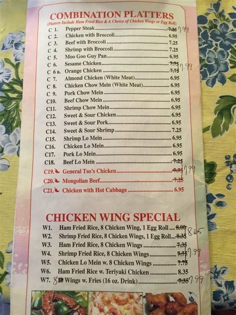 Menu at Lucky Chinese Restaurant, Thomson