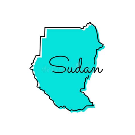 Sudan Vector Map Isolated On White Background High Detailed Black