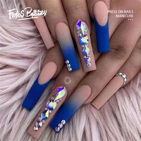 Fofosbeauty Pcs Press On False Nail Tips Extra Long Coffin Manicure