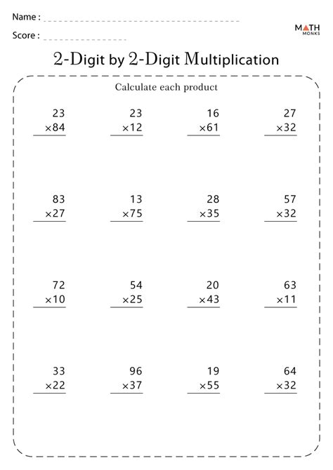 2 Digit Multiplication Worksheets 99worksheets Worksheets Library