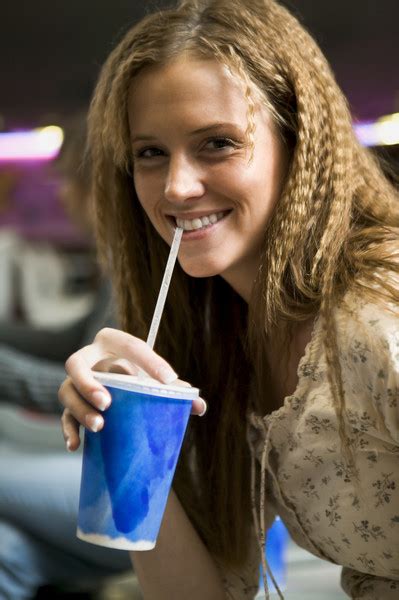 Portrait Of A Woman Drinking With A Straw Free Photo Download Freeimages