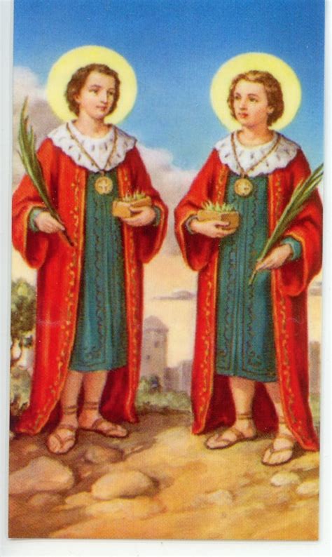 Sts Cosmas And Damian Holy Card Prayer Card Pack Of 25 Etsy