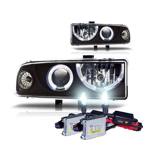 Hid Xenon Chevy Blazer S Dual Halo Projector Headlights Black