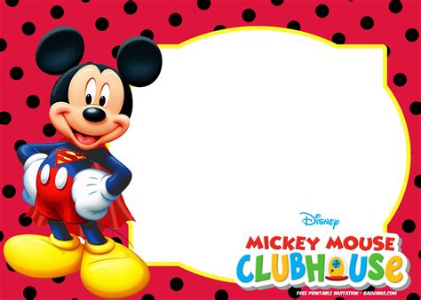 Free Mickey Mouse Invitation Templates Polka Dots Bagvania