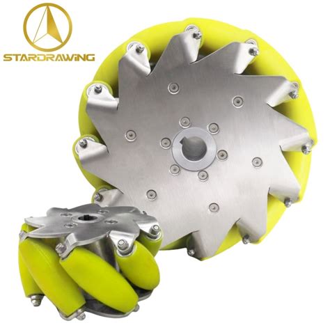 Stardrawing Heavy Load Mecanum Wheel 304 Stainless Steel Core 10inch