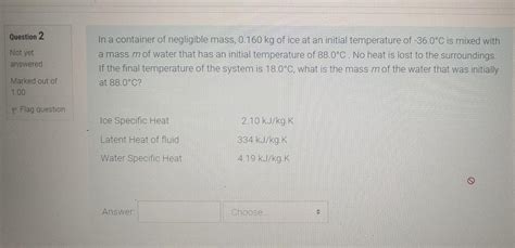 Solved You Cool A G Slug Of Red Hot Iron Temperature Chegg