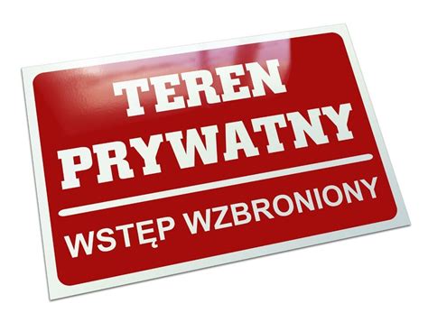 Tabliczka Teren Prywatny Metalowa Niska Cena Na Allegro Pl