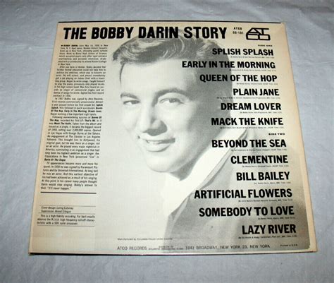 The Bobby Darin Story Mack The Knife Atco LP Columbia House VG Vinyl