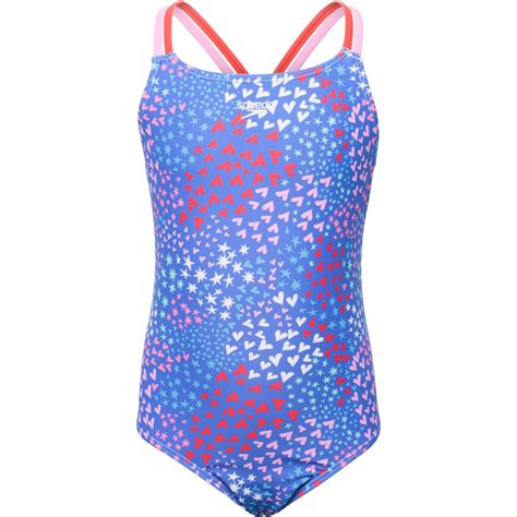 Speedo Big Girls Print Strappy One Piece Swimsuit Upf 50 Save 48