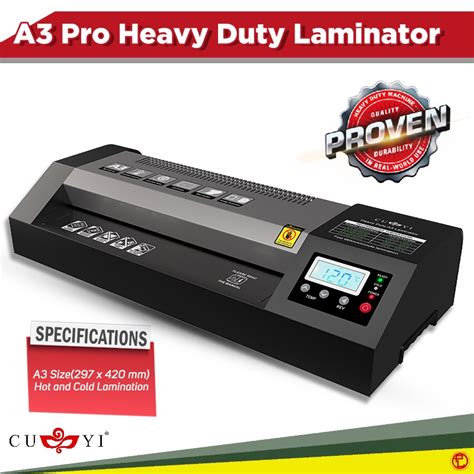 Cuyi A A Size Laminator Hot Cold Reverse Function V Heavy Duty