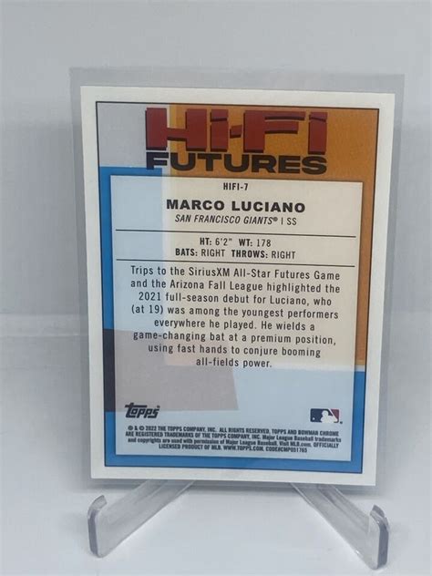 Bowman Chrome Marco Luciano Hi Fi Futures Refractor Hifi Giants