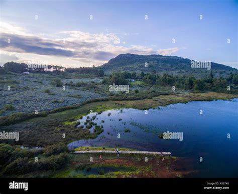 An Aerial View Of The Connemara Lakes In Zimbabwes Nyanga Stock Photo