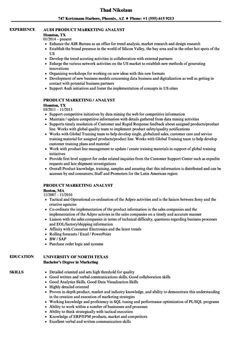 Product Marketing Analyst Resume Samples Velvet Jobs