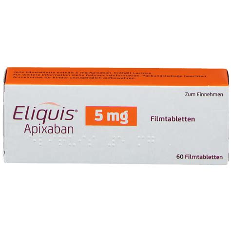 Eliquis 5mg Tablets 20s Pack Size 2 X 10s Buy Online At Dvago®