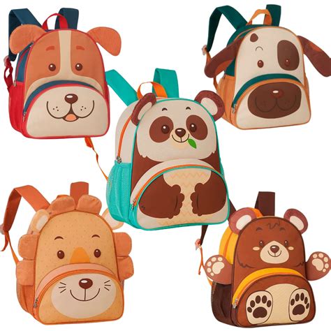 Mochila Infantil Al As Estampa Bichinhos Cachorro Le O Urso Panda