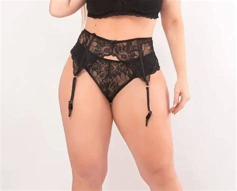 Cinta Liga Plus Size De Renda Sexy XGG Presilhas Sensual Lingerie