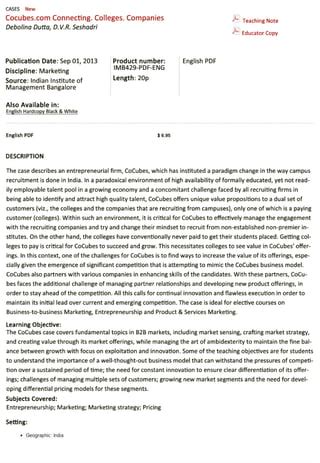 Harvard Case Study PDF