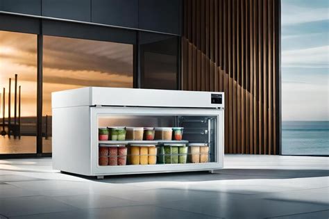 premium ai image  white microwave   black door   glass door