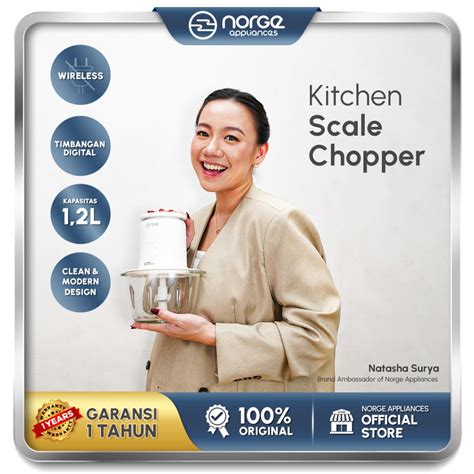 Jual NORGE Scale Food Chopper 1 2L Wireless Perajang Makanan Dengan