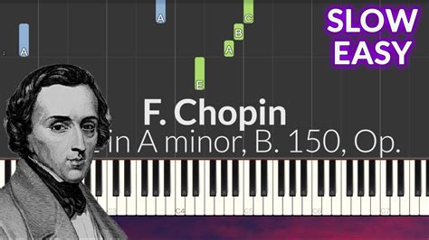 Chopin Waltz In A Minor B Op Posth Slow Easy Piano Tutorial