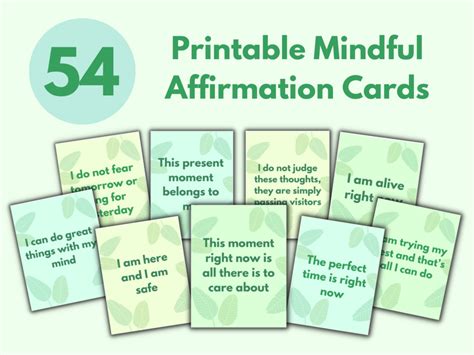 54 Printable Mindful Affirmation Cards