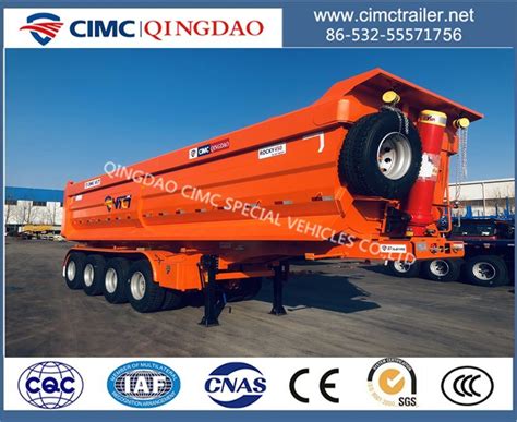 Cimc Qingdao Vict 42 Cubic Metre U Type Tipper Semi Trailer Four Axles