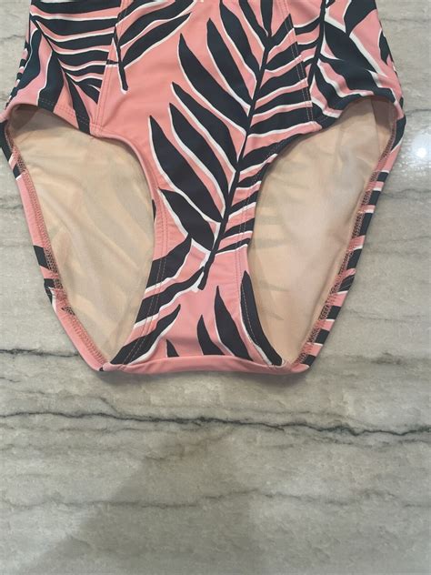 Lime Ricki XS Swimwear High Waisted Bikini Bottom Palm Leaf Pink Green NEW EBay