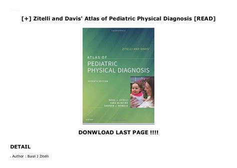 Zitelli And Davis Atlas Of Pediatric Physical Diagnosis Read