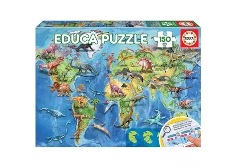 Educa Puslespil Dinosaurs World Map Brikker