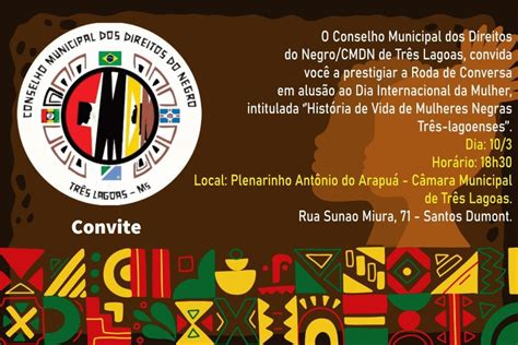 Conselho Municipal Dos Negros Promove Roda De Conversa Em Alus O Ao M S