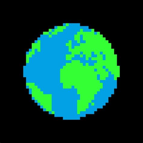 Premium Vector Pixel Art Earth Planet Icon