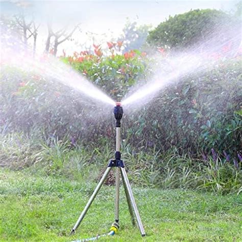 Rotating Tripod Sprinkler 360 Degree Lawn Sprinkler Automatic Garden Sprinkler Telescoping