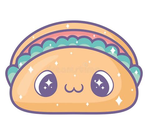 Kawaii Taco Design Stock Illustration Illustration Of Leaf