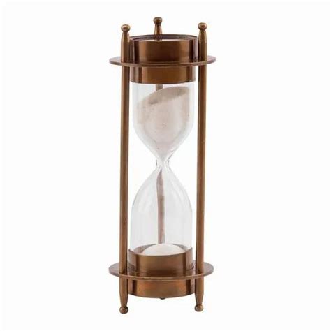 3 Minute Vintage Brass Antique Sand Timer Compass Hour Glass Clock At