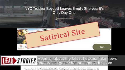 Fact Check: NYC Spokesman Did NOT Say Trucker Boycott Caused Empty ...