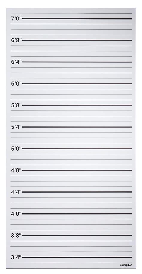 Papery Pop Mugshot Backdrop Photo Booth Props Height Chart Poster