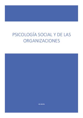 Apuntes De Psicologia Social De Los Grupos Y De Las Organizaciones Pdf